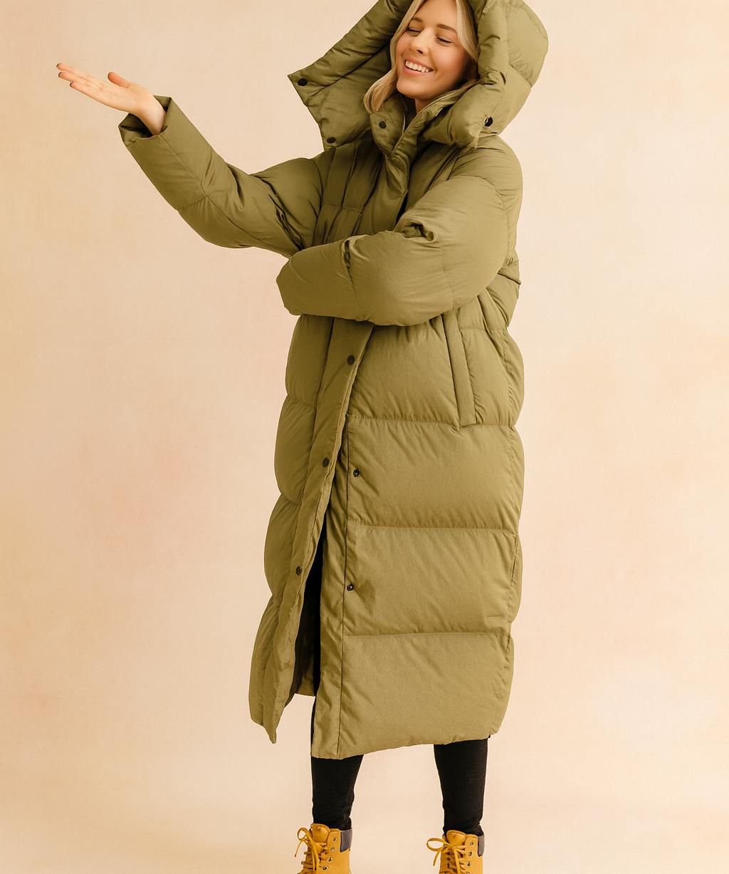 Monika | Stylish Long Quilted Winter Jacket with Hood for Women 0