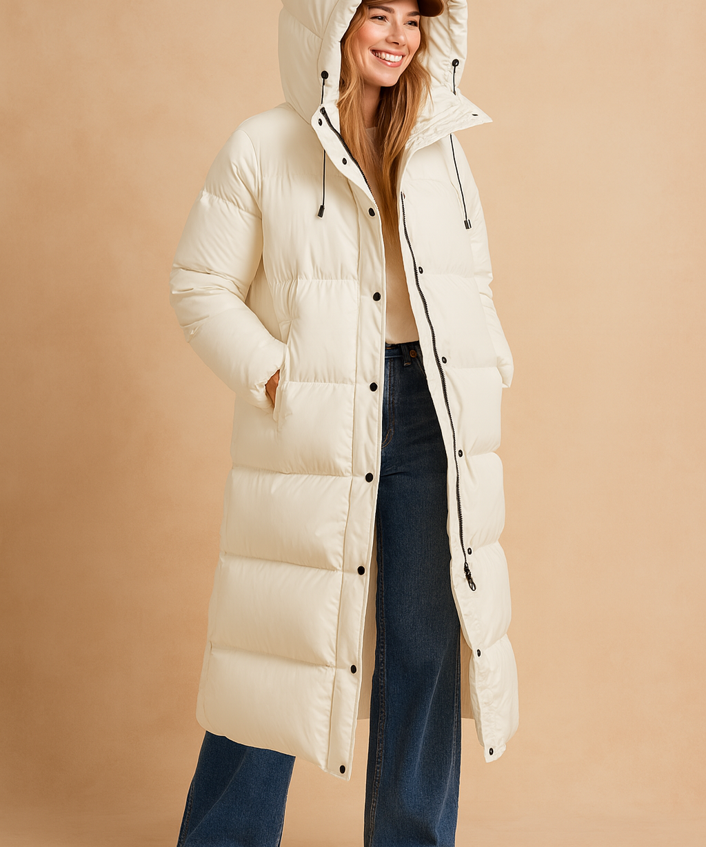 Monika | Stylish Long Quilted Winter Jacket with Hood for Women 1