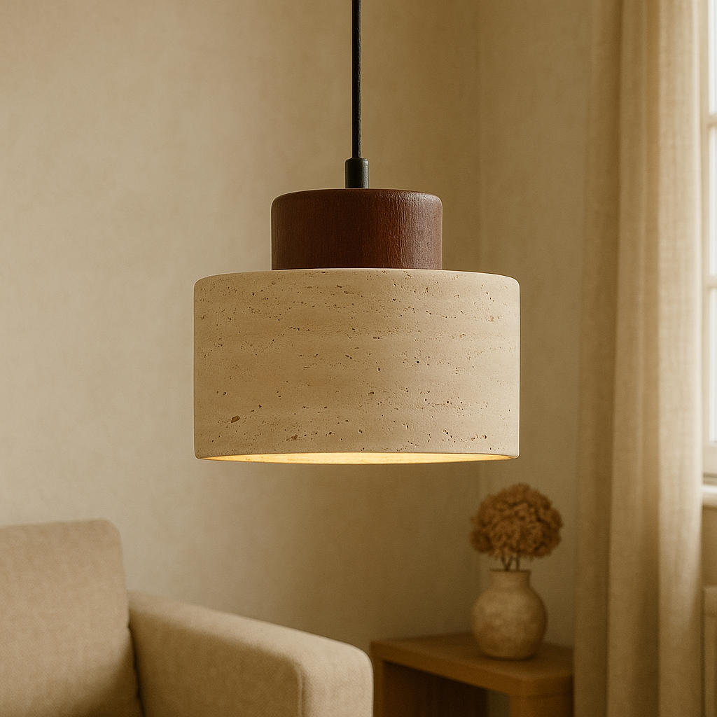 Natural Travertine Stone Pendant Light | Modern Kitchen Island Lighting 4