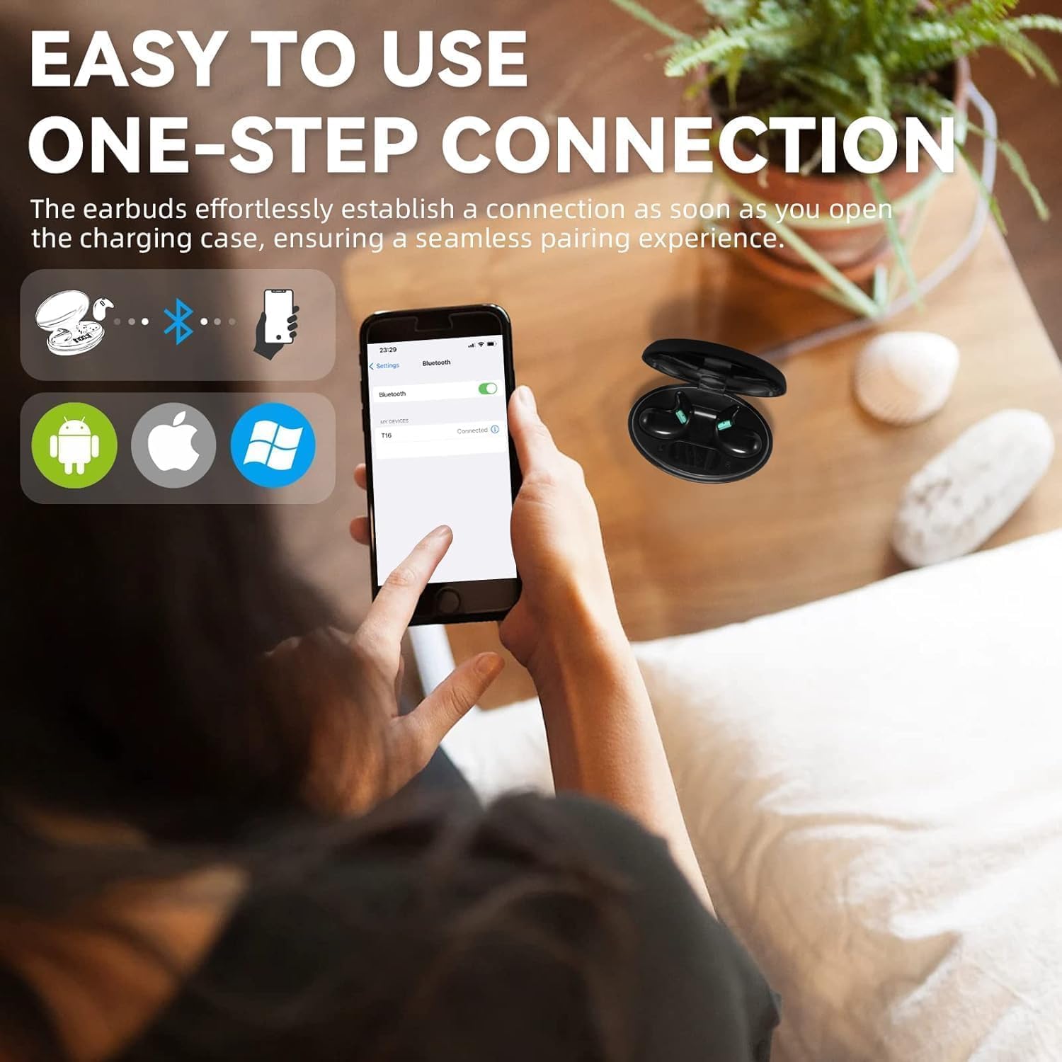 Noise Cancelling Wireless Earbuds | Invisible Design with Bluetooth 5.3 and IPX5 Waterproof 4