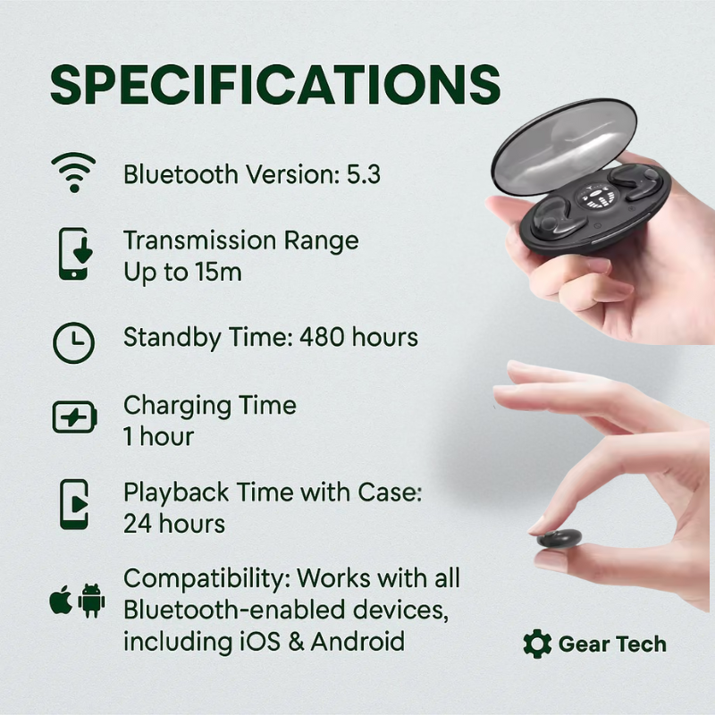 Noise Cancelling Wireless Earbuds | Invisible Design with Bluetooth 5.3 and IPX5 Waterproof 5