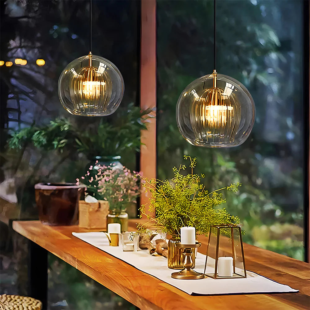 Modern Pendant Light | Glass Pendant Lighting | Elegant Hanging Lights | Minimalist Ceiling Fixture | Stylish Kitchen Pendant - Zardee 1