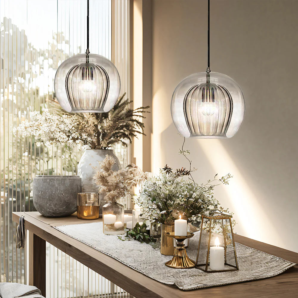Modern Pendant Light | Glass Pendant Lighting | Elegant Hanging Lights | Minimalist Ceiling Fixture | Stylish Kitchen Pendant - Zardee 2