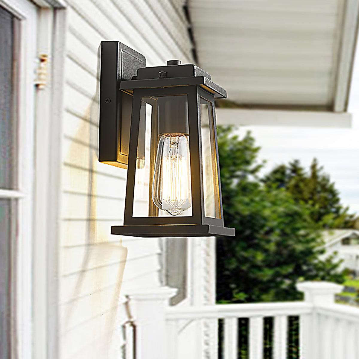 Outdoor Lantern Wall Light | Waterproof Outdoor Light Fixtures | Elegant Garden Lights | Weather-Resistant Outdoor Lighting | Black Metal Lantern - Zardee-3