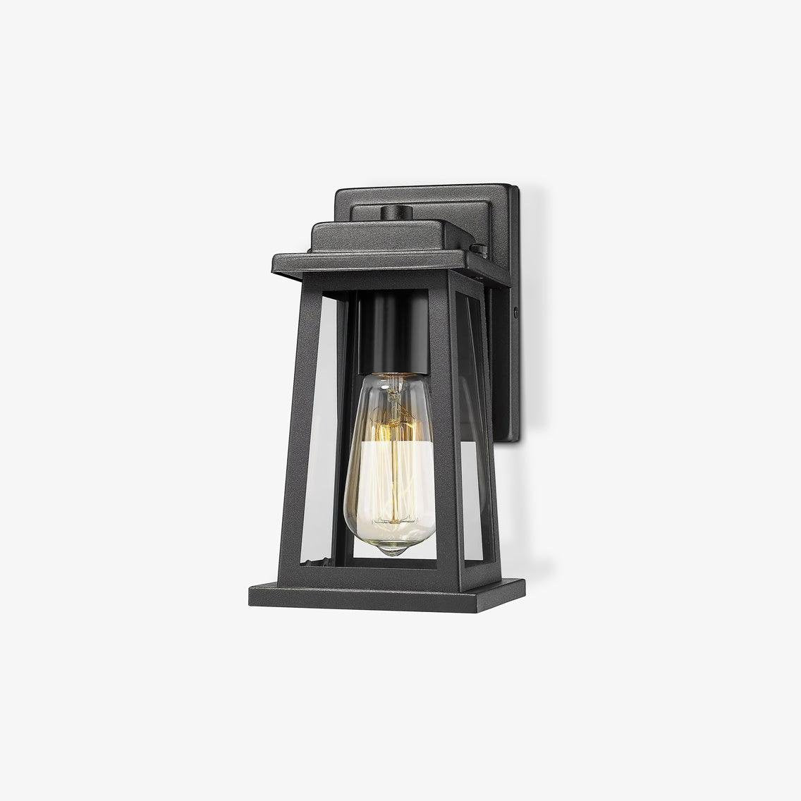 Outdoor Lantern Wall Light | Waterproof Outdoor Light Fixtures | Elegant Garden Lights | Weather-Resistant Outdoor Lighting | Black Metal Lantern - Zardee-2