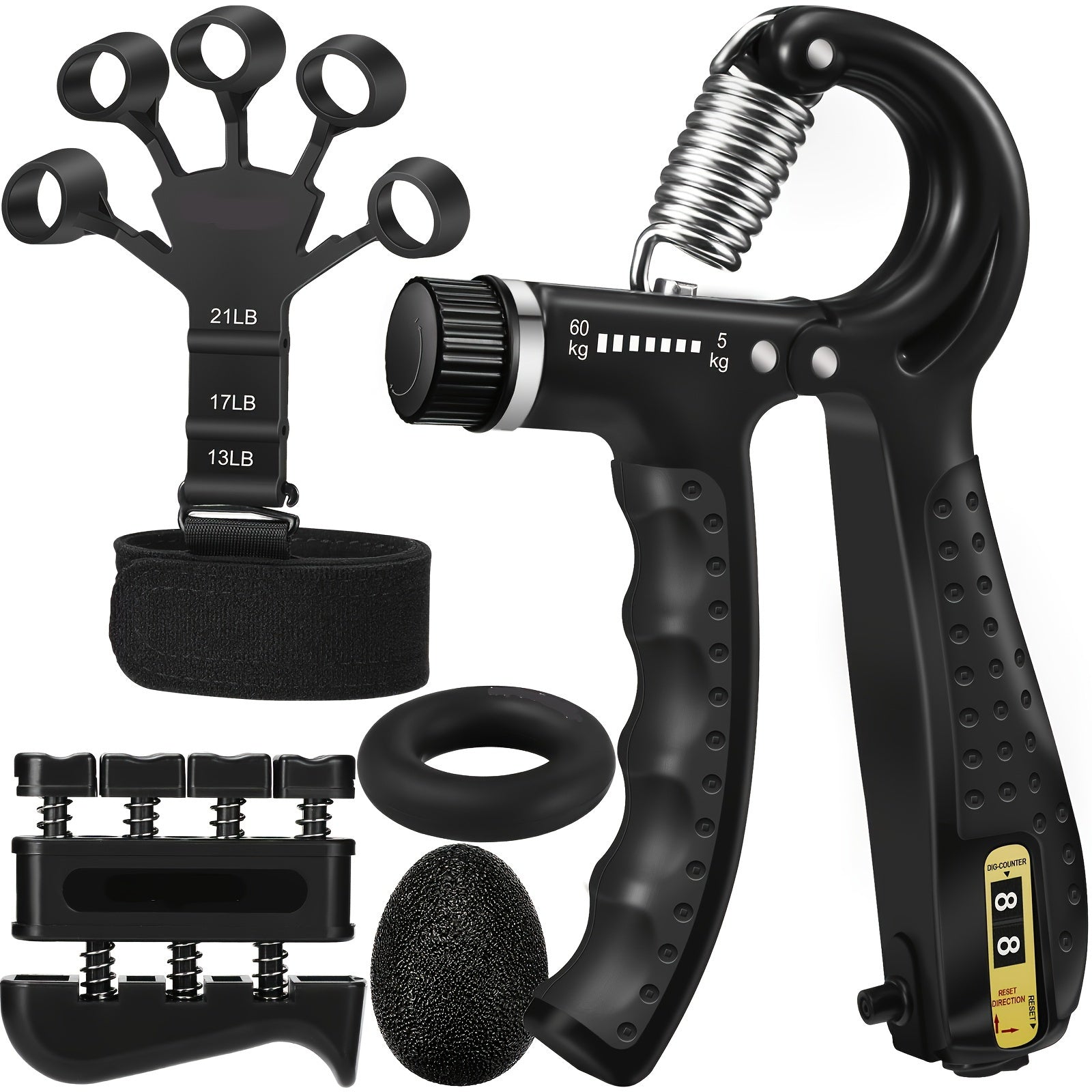 PowerGrip 5-in-1 Hand Training Set for Enhanced Grip Strength and Flexibility 5