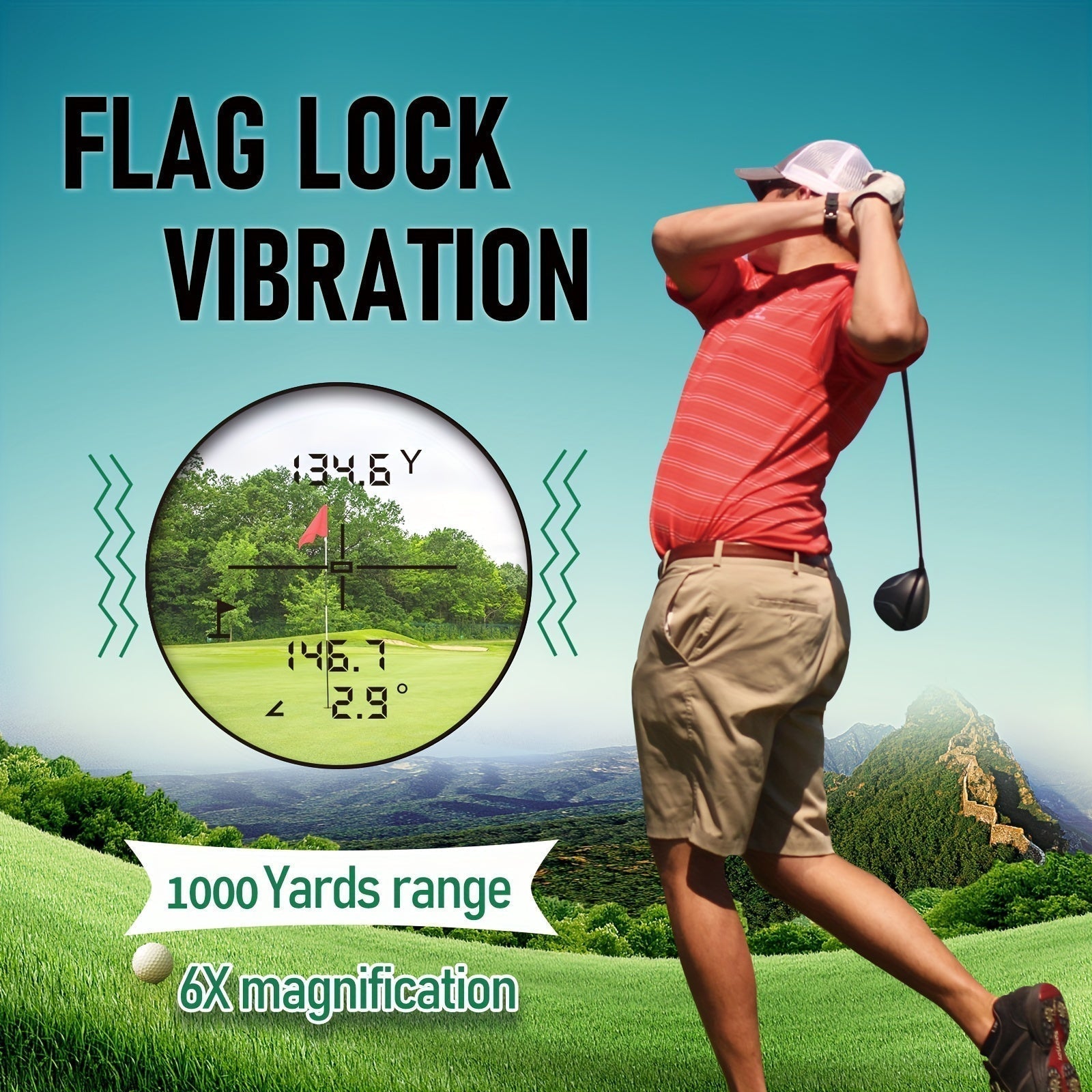Precision Golf Laser Rangefinder with Tilt Compensation and Vibration Feedback 6