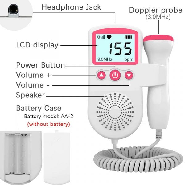 Pregnancy Heartbeat Monitor | Easy Home Fetal Heart Rate Detector with LCD Display 6