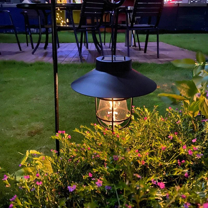Solar Hanging Lantern | Vintage Outdoor Light | Weather-Resistant Garden Lantern | Solar-Powered Decorative Fixture | Cozy Atmosphere Light - Zardee-2