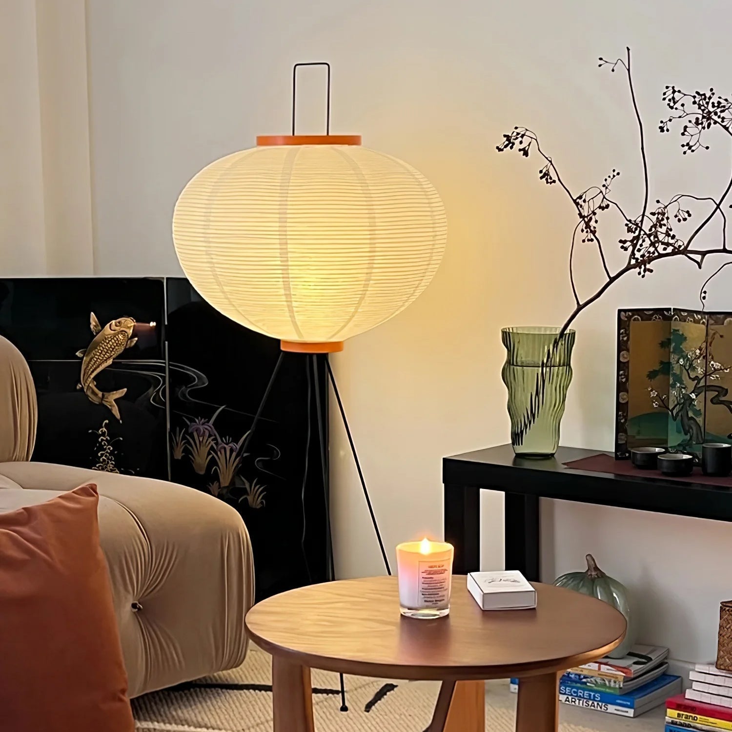 Modern Floor Lamp | Minimalist Standing Lamp | Elegant Floor Lamps for Living Room | Stylish Lighting Fixture | Rice Paper Lamp - Zardee-6