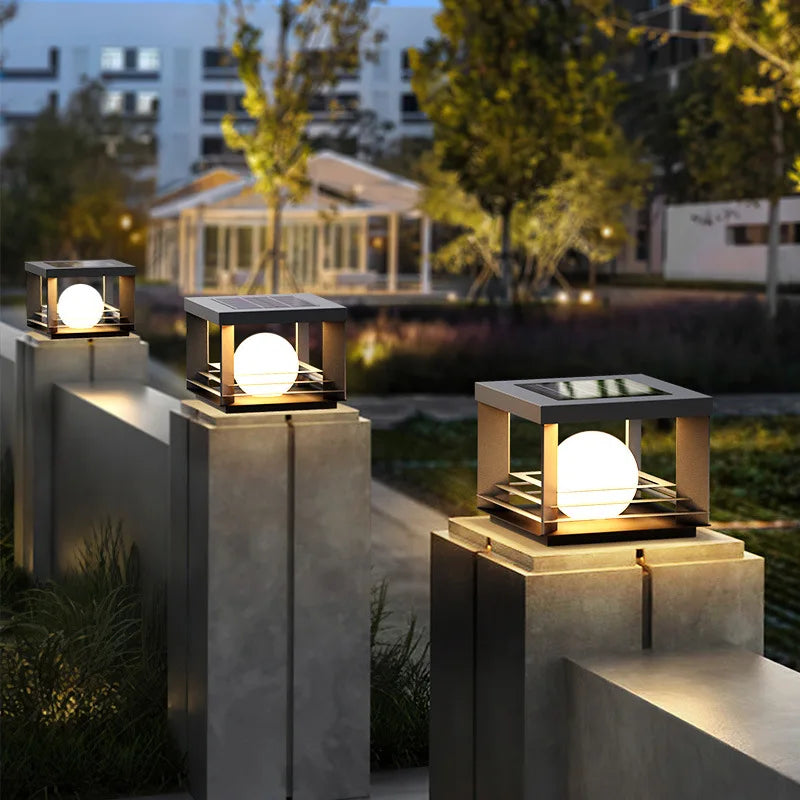 Solar Pillar Lamp Outdoor | LED Garden Light | Waterproof Outdoor Lanterns | Dusk to Dawn Solar Fixture | Remote Control Solar Lights - Zardee 2