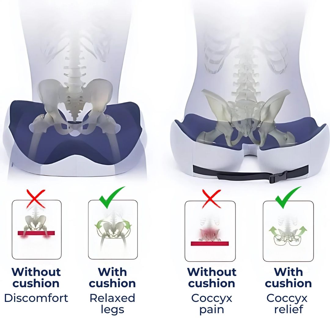 SITSMART Adjustable Memory Foam Seat Cushion for Tailbone Pain Relief and Ergonomic Support 8