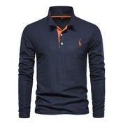 Shane Long Sleeve Polo Shirt for Men | Comfortable Casual Wear with Sophisticated Embroidery 1