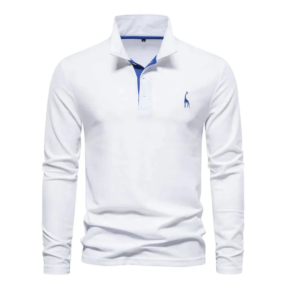 Shane Long Sleeve Polo Shirt for Men | Comfortable Casual Wear with Sophisticated Embroidery 3