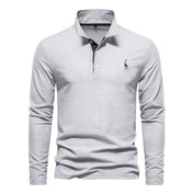 Shane Long Sleeve Polo Shirt for Men | Comfortable Casual Wear with Sophisticated Embroidery 4
