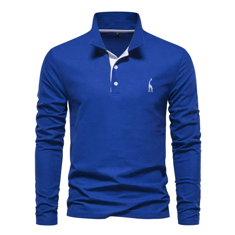 Shane Long Sleeve Polo Shirt for Men | Comfortable Casual Wear with Sophisticated Embroidery 5