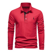Shane Long Sleeve Polo Shirt for Men | Comfortable Casual Wear with Sophisticated Embroidery 6