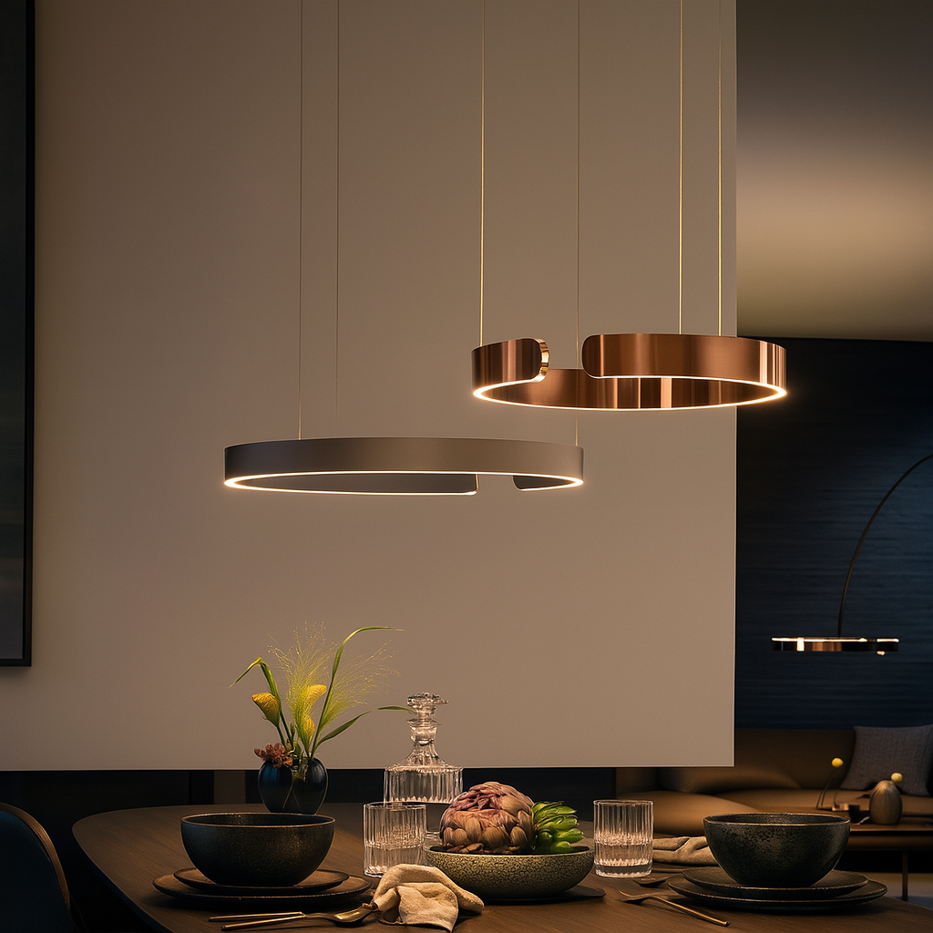 Sleek Circle Pendant Lighting for Kitchen Island and Modern Spaces - Adjustable LED Design 0