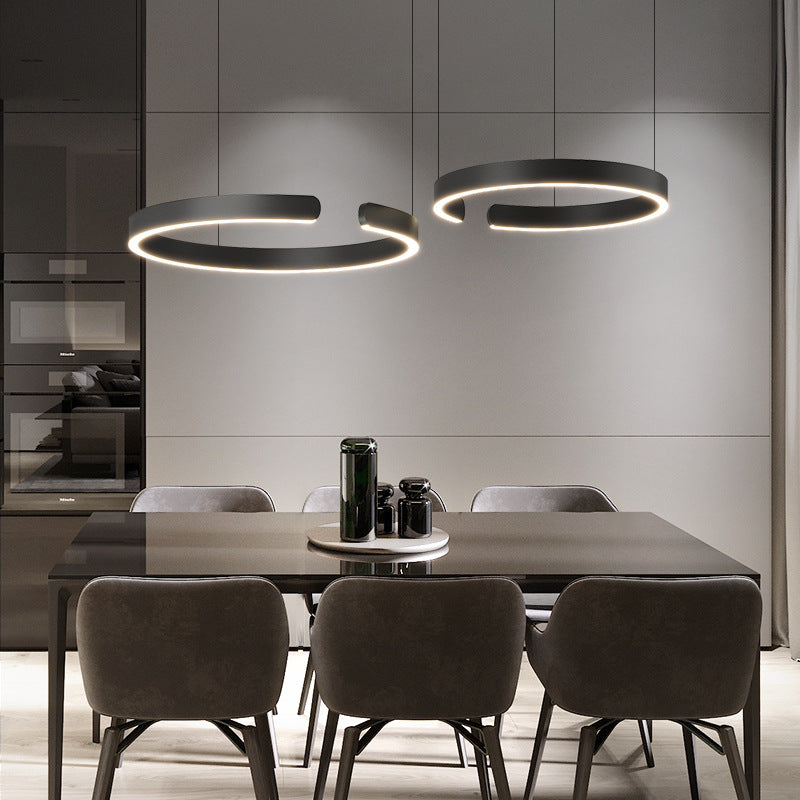 Sleek Circle Pendant Lighting for Kitchen Island and Modern Spaces - Adjustable LED Design 3