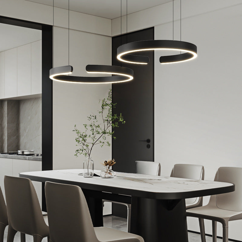 Sleek Circle Pendant Lighting for Kitchen Island and Modern Spaces - Adjustable LED Design 4