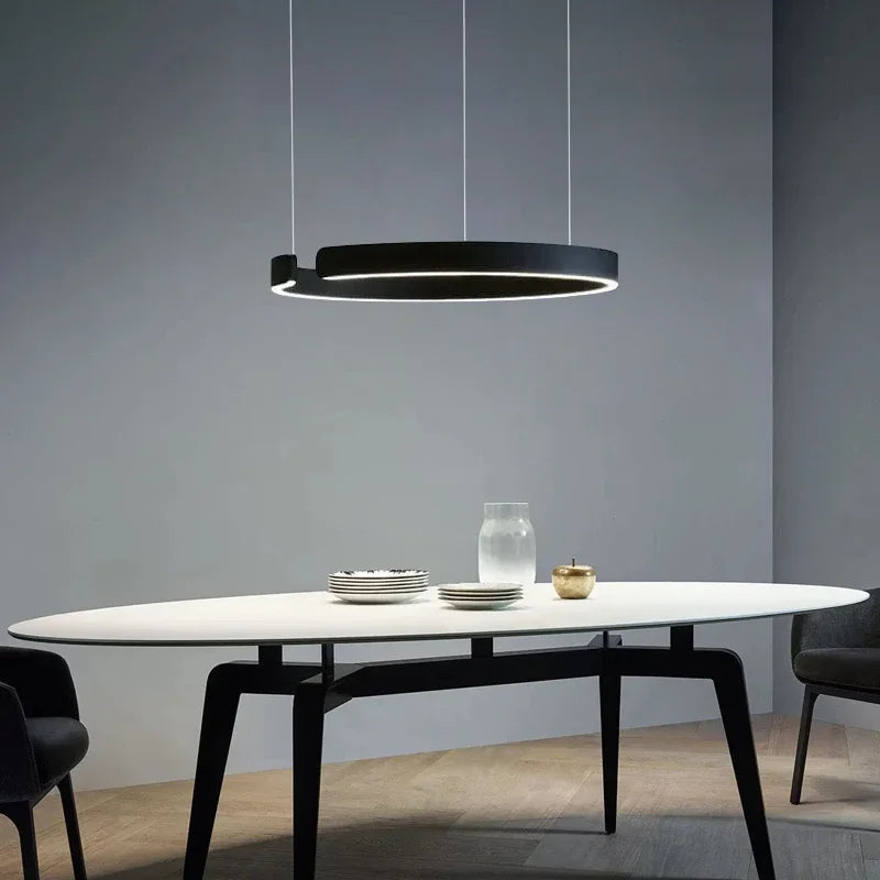 Sleek Circle Pendant Lighting for Kitchen Island and Modern Spaces - Adjustable LED Design 5