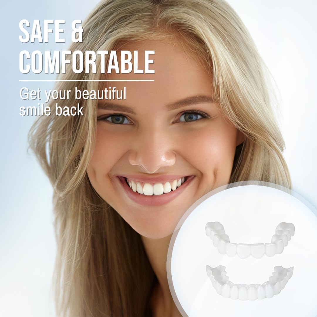 Snap-On Veneers Set for a Perfect Smile - Upper and Lower Medical-Grade Silicone 4