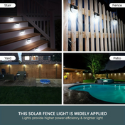 Solar Garden Lights Outdoor | Solar Powered Outdoor Lights | LED Wall-Mount Light | Auto Sensor Garden Lights | Solar Fence Lights - Zardee-6