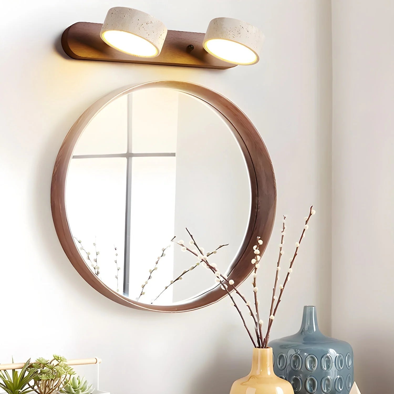 Travertine Wall Light | Modern Wall Sconces | LED Wall Lamp | Elegant Lighting Fixture | Chic Duo Light - Zardee 1