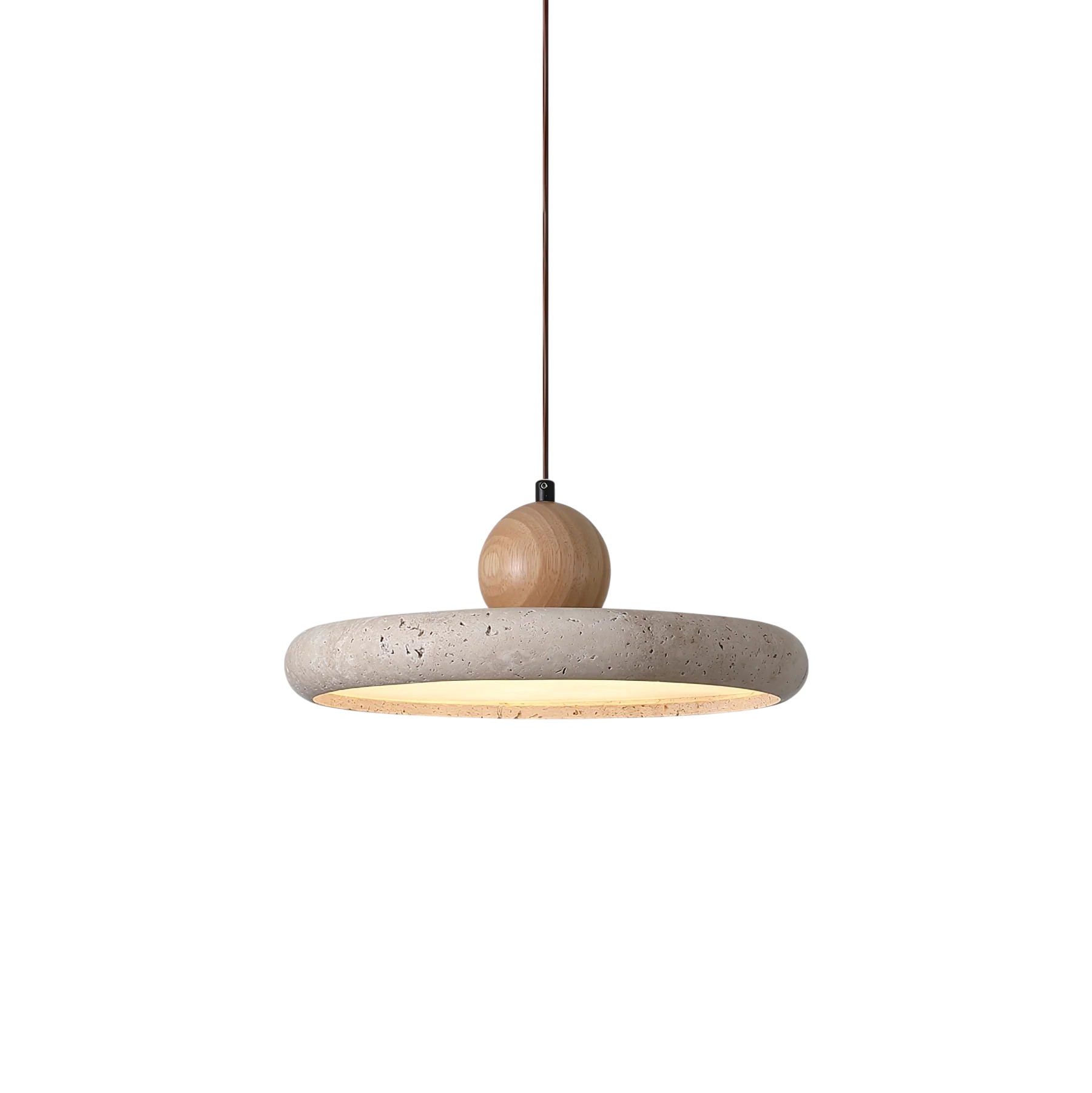 Travertine and Wood Scandinavian Pendant Light for Kitchen and Dining 0