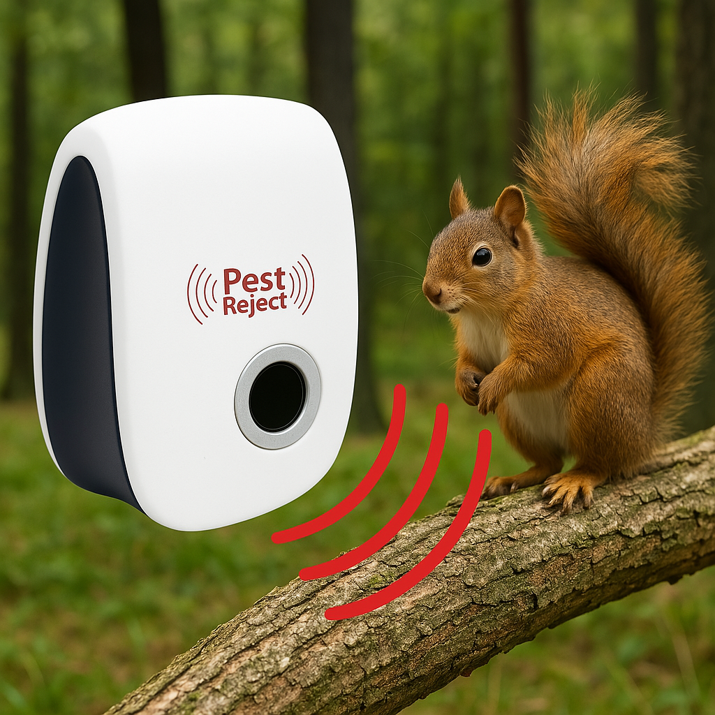Ultrasonic Pest Repeller for Gardens | Effective Squirrel Deterrent Device, Safe for Pets and Children 0