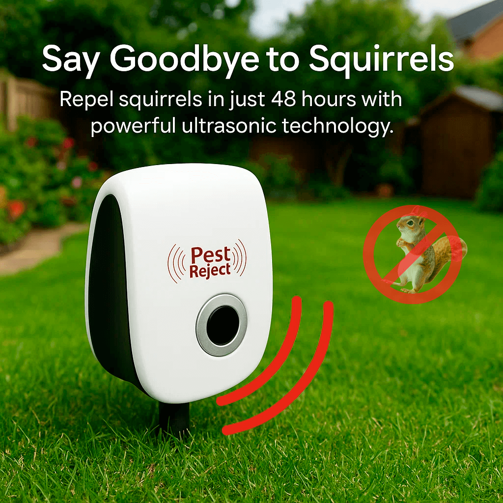 Ultrasonic Pest Repeller for Gardens | Effective Squirrel Deterrent Device, Safe for Pets and Children 1