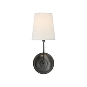 Variant image for Vendome Wall Sconce Vintage | Elegant Indoor Wall Lights | Brass Wall Lamp | Curved Arm Light Fixture | Soft Linen Shade Sconce - Zardee-2