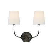 Variant image for Vendome Wall Sconce Vintage | Elegant Indoor Wall Lights | Brass Wall Lamp | Curved Arm Light Fixture | Soft Linen Shade Sconce - Zardee-5