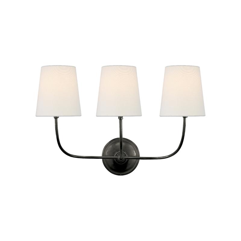 Variant image for Vendome Wall Sconce Vintage | Elegant Indoor Wall Lights | Brass Wall Lamp | Curved Arm Light Fixture | Soft Linen Shade Sconce - Zardee-7