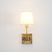 Variant image for Vendome Wall Sconce Vintage | Elegant Indoor Wall Lights | Brass Wall Lamp | Curved Arm Light Fixture | Soft Linen Shade Sconce - Zardee-3
