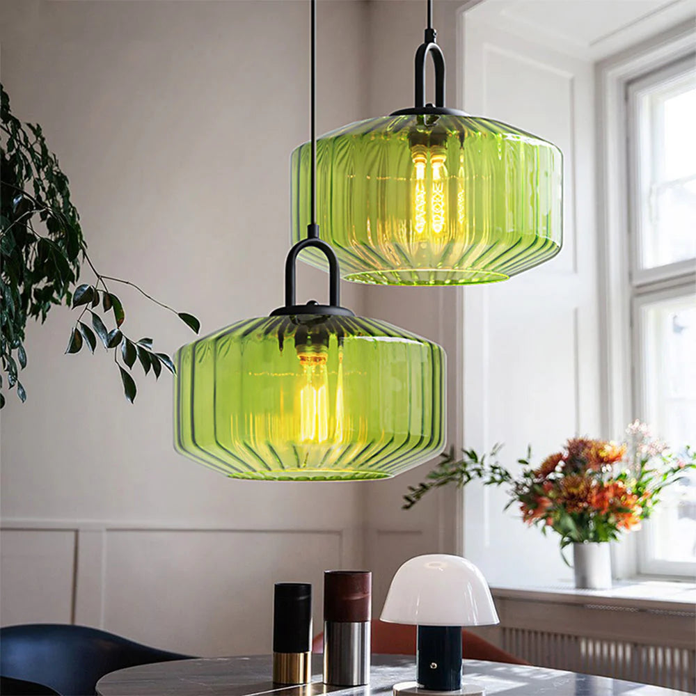 Vintage Glass Pendant Light | Kitchen Pendant Lighting Fixture | Adjustable Pendant Lamp | Nordic Style Ceiling Light | Cozy Home Pendant - Zardee 1