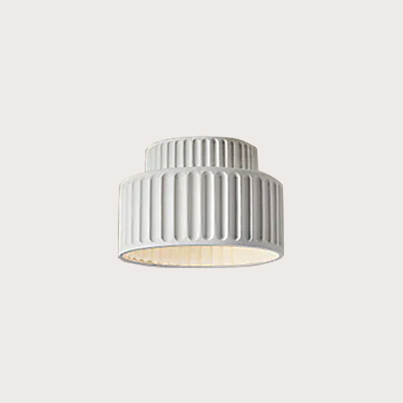 Vintage Cream Flush Mount Ceiling Light | Elegant Ceiling Light Fixture | Stylish Drum Light | Warm Light Home Decor | Ideal for Low Ceilings - Zardee 1