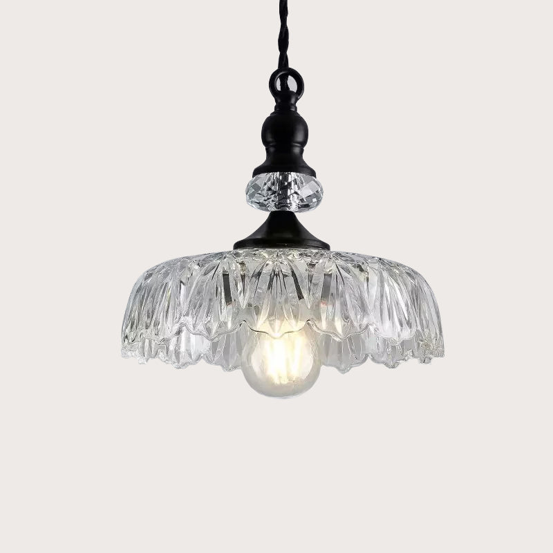 Vintage Glass Pendant Light | Kitchen Pendant Lighting Fixture | Elegant Hanging Lights | Adjustable Cord Pendant | Warm Light for Living Room - Zardee 1