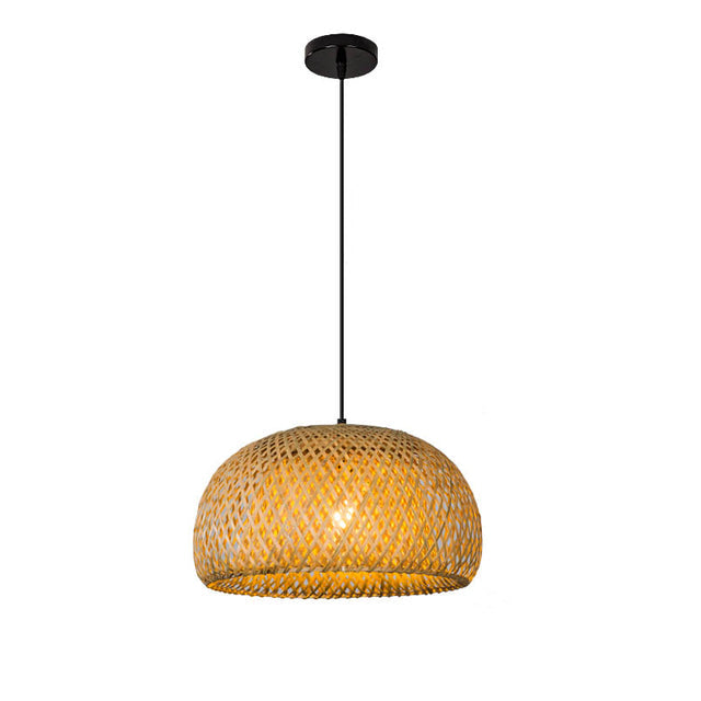 Rattan Pendant Light | Bamboo Hanging Lights | Kitchen Pendant Lighting | Natural Woven Light Fixture | Elegant Home Decor Lamp - Zardee-1