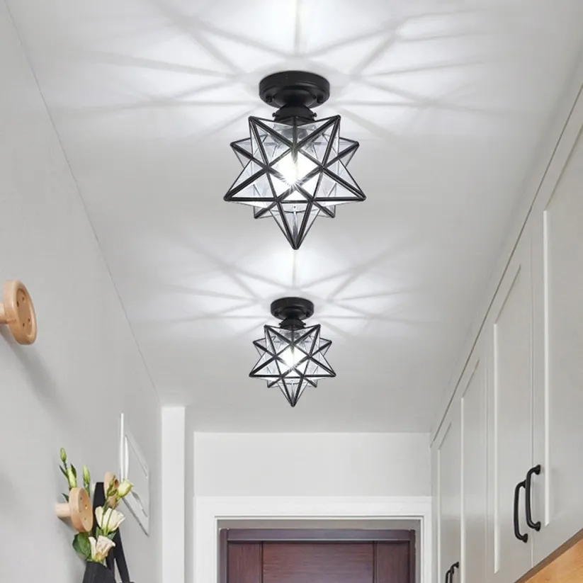 Vintage Star Shape Ceiling Light | Elegant Ceiling Light Fixture | Warm Light Projection Lamp | Unique Home Lighting | Classic Ceiling Lamp - Zardee 3