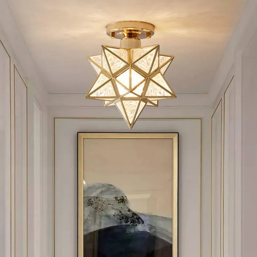 Vintage Star Shape Ceiling Light | Elegant Ceiling Light Fixture | Warm Light Projection Lamp | Unique Home Lighting | Classic Ceiling Lamp - Zardee 4